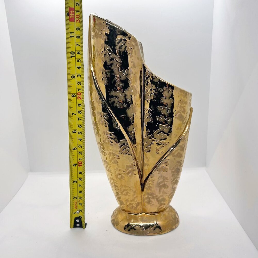 Vintage Savoy Weeping Gold Vase, 24k Gold coating - Picture 11 of 11